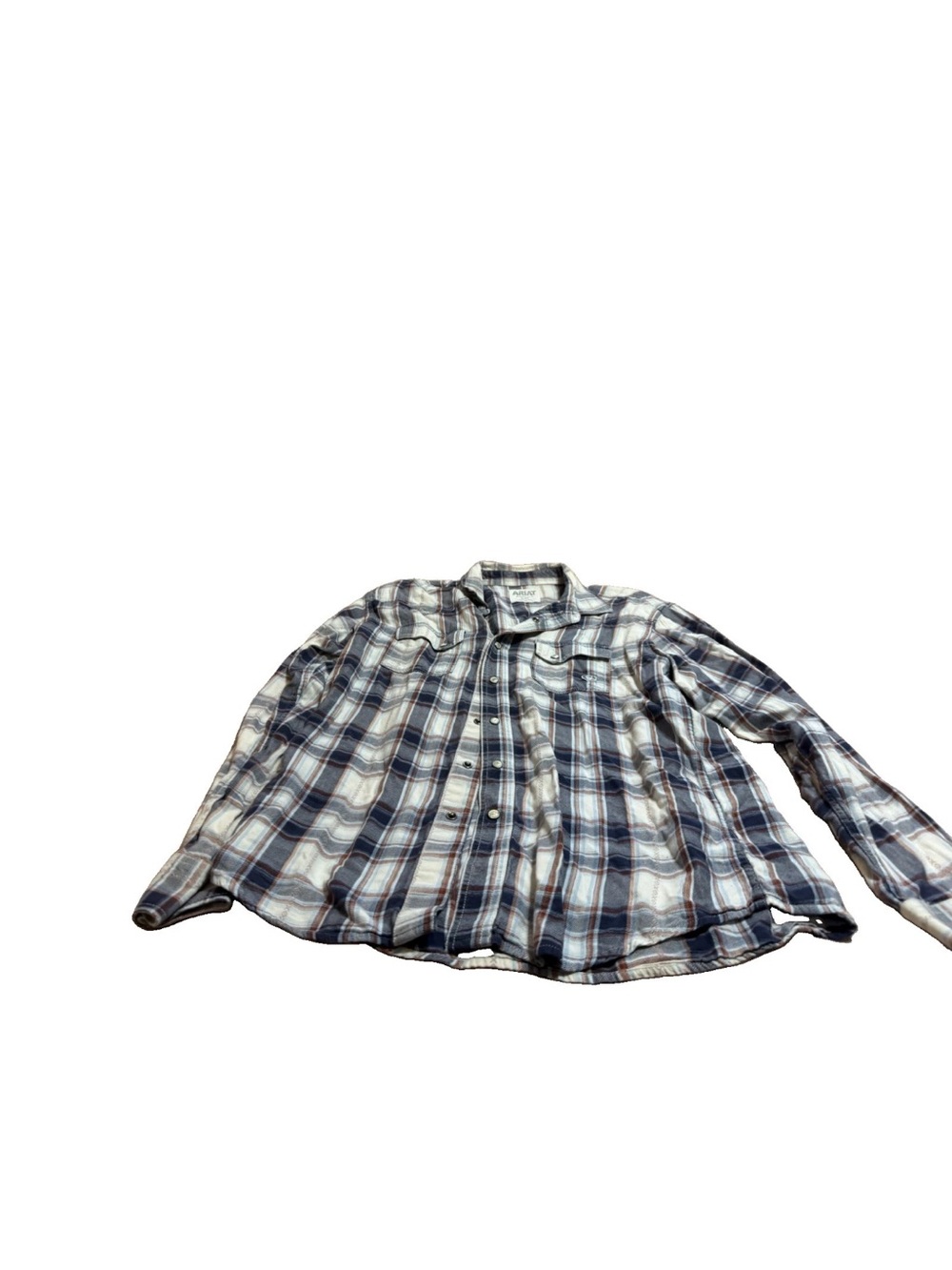 Ariat Mens Blue Retro Fit Long Sleeve Button Up Shirt! Large